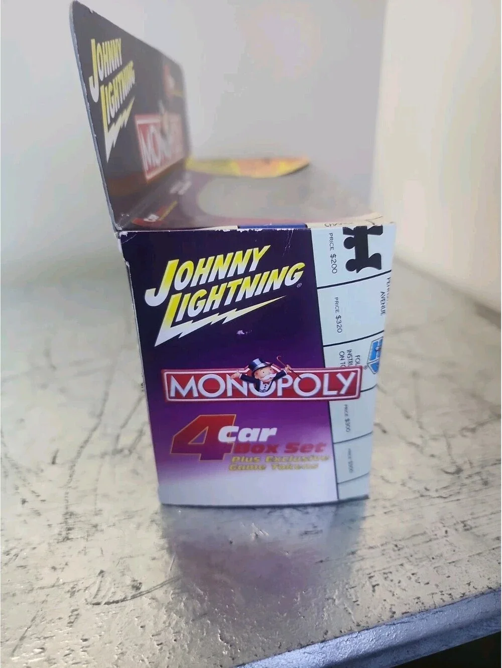 VTG 2002 Monopoly Johnny Lightning 4 Car Box Set W/ Tokens 1:64 Hasbro